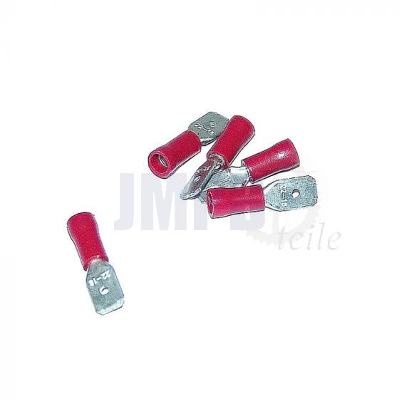 Flachstecker Isoliert Rot 6.3MM A-Qualität 