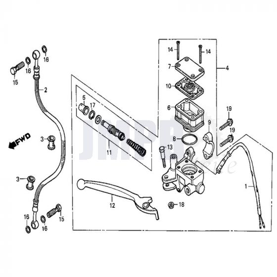 Vorne Bremshebel Honda MB50