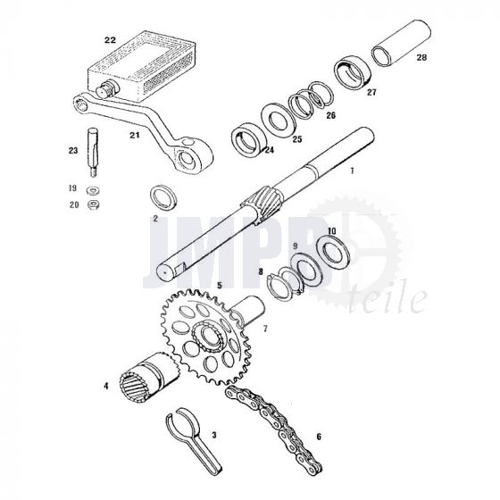 Pedalwelle Tomos Standard