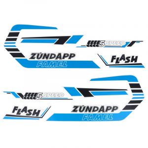 Aufklebersatz Zundapp Famel Flash Blau/Schwarz/Weiß