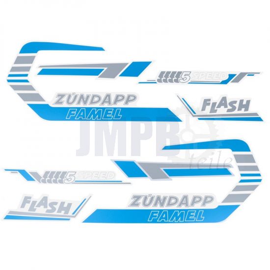 Aufklebersatz Zundapp Famel Flash Blau/Grau