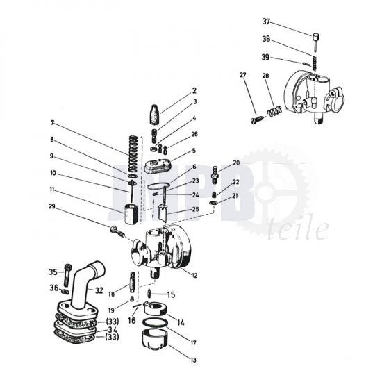 Vergaser Bing 17MM Puch Monza